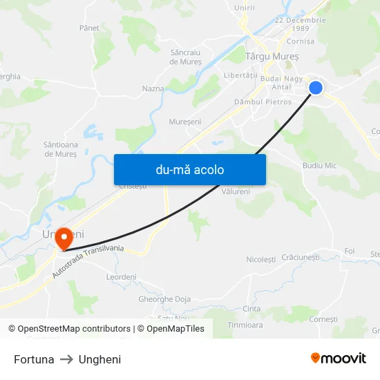 Harta de Fortuna către Ungheni