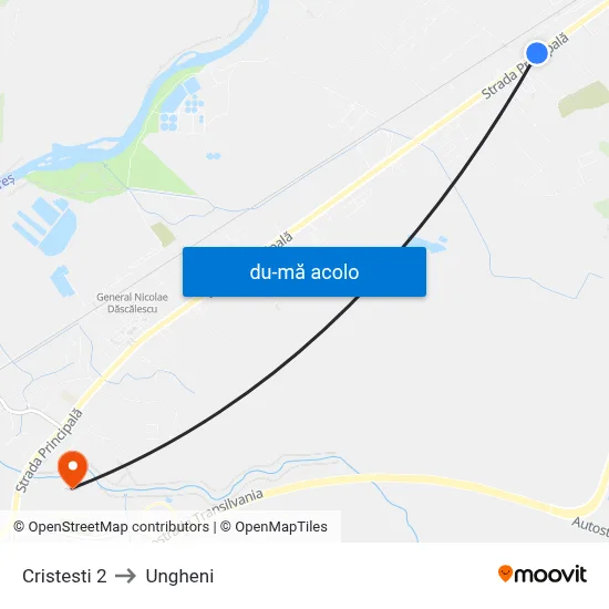 Harta de Cristești | Gării către Ungheni