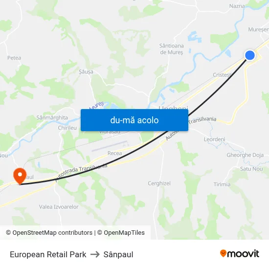 Harta de European Retail Park către Sânpaul