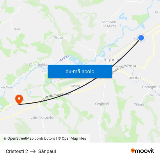 Harta de Cristești | Gării către Sânpaul
