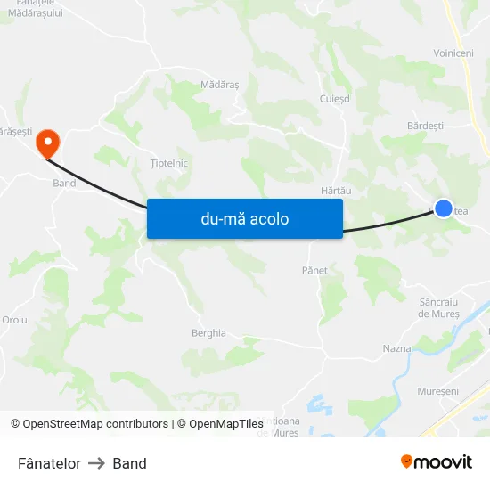 Harta de Fânatelor către Band