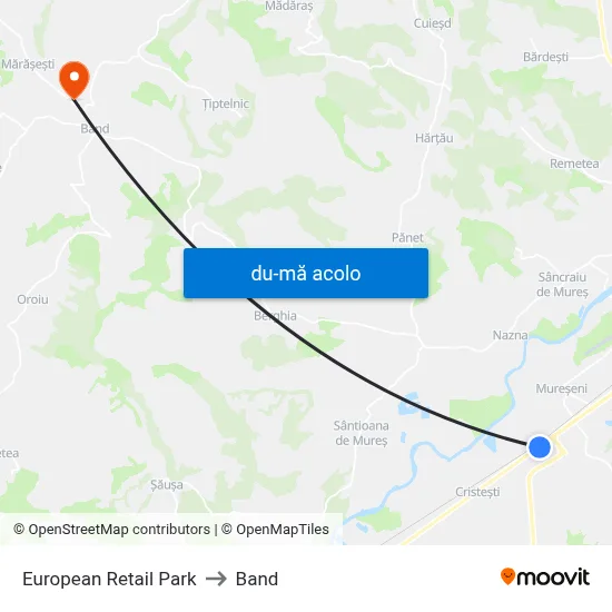 Harta de European Retail Park către Band