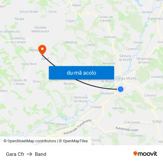 Harta de Gara Cfr către Band