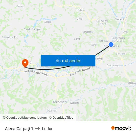 Harta de Aleea Carpați 1 către Ludus