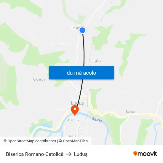 Harta de Biserica Romano-Catolică către Luduș