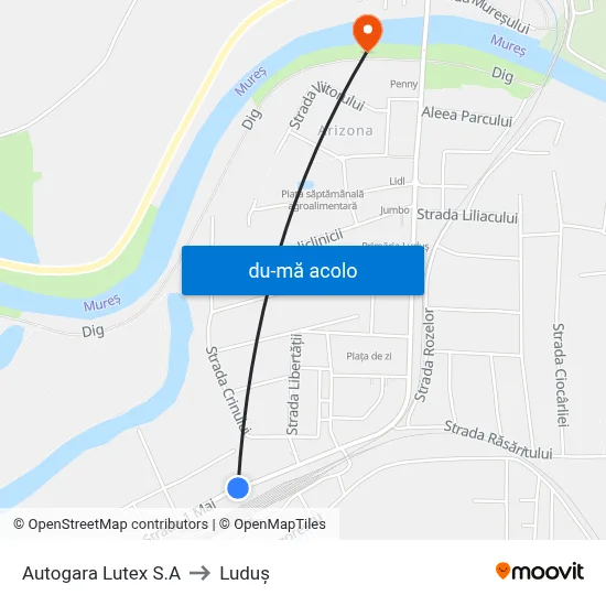 Harta de Autogara Lutex S.A către Luduș