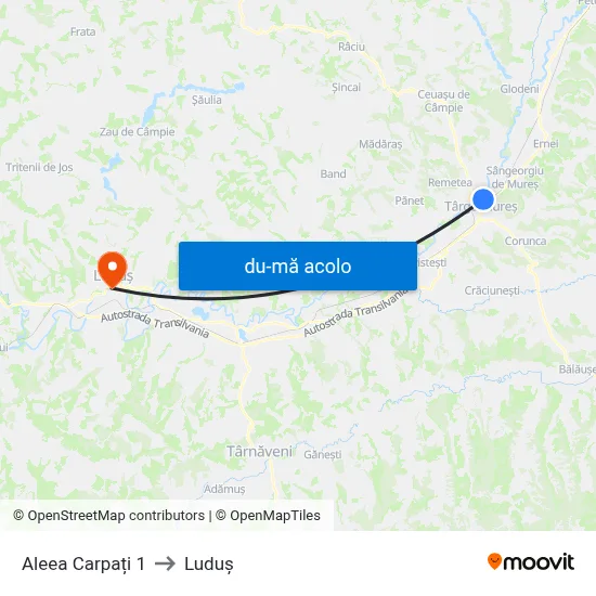 Harta de Aleea Carpați 1 către Luduș