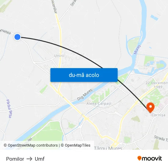 Harta de Pomilor către Umf