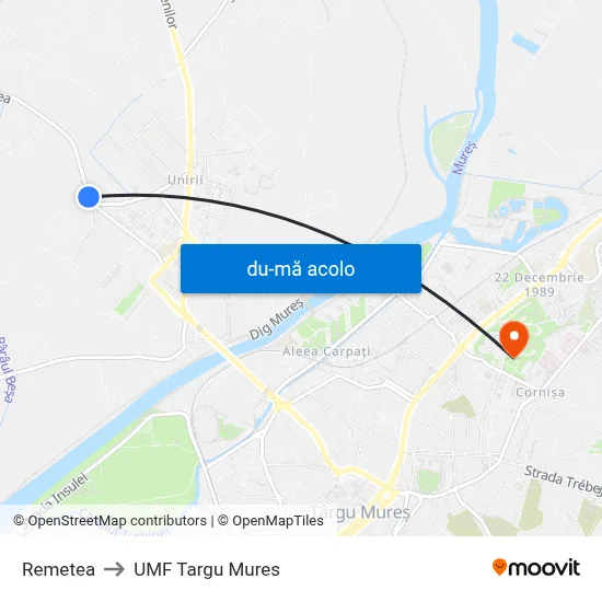 Harta de Remetea către UMF Targu Mures