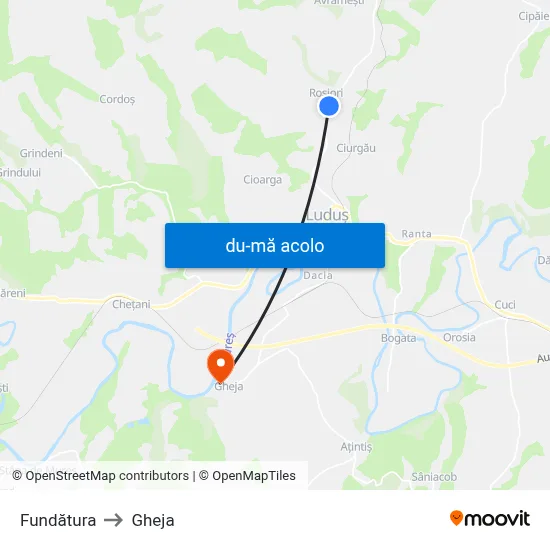 Harta de Fundătura către Gheja