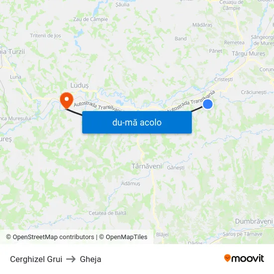 Harta de Cerghizel Grui către Gheja