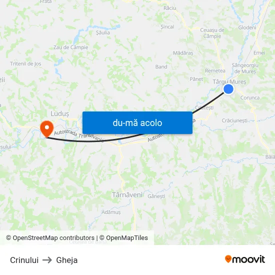 Harta de Crinului către Gheja