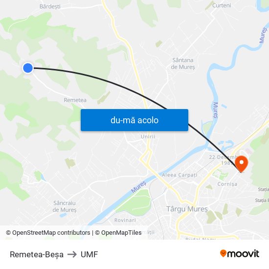 Harta de Remetea-Beșa către UMF