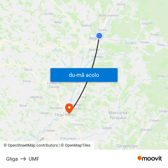 Harta de Gliga către UMF