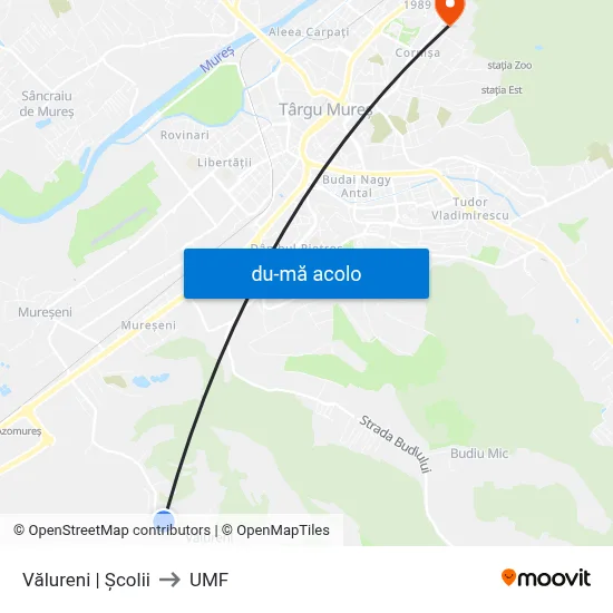 Harta de Vălureni | Școlii către UMF