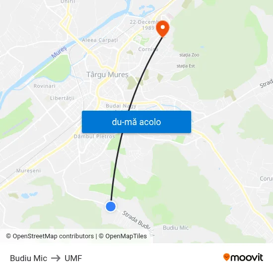 Harta de Budiu Mic către UMF