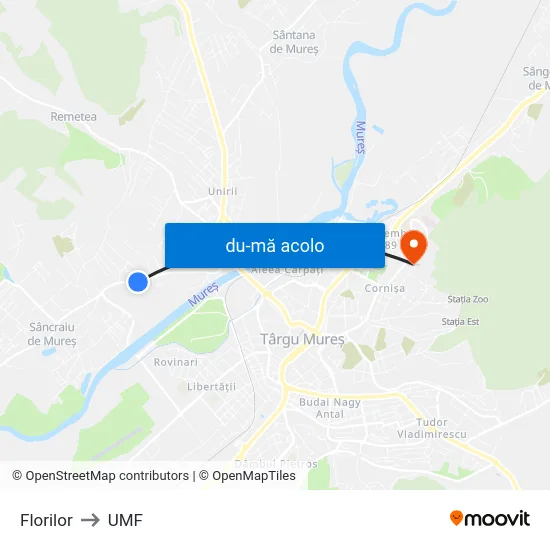 Harta de Florilor către UMF