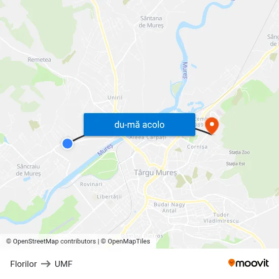 Harta de Florilor către UMF