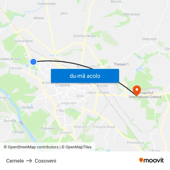 Harta de Cernele către Cosoveni