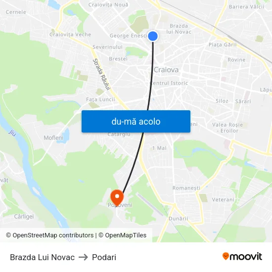 Harta de Brazda Lui Novac către Podari
