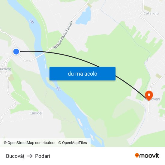 Harta de Bucovăț către Podari