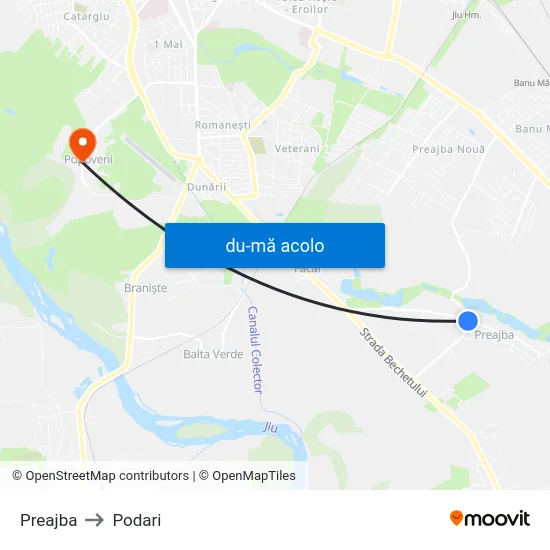 Harta de Preajba către Podari