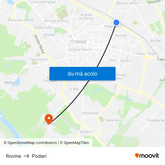 Harta de Rovine către Podari