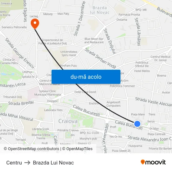 Harta de Centru către Brazda Lui Novac