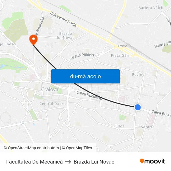 Harta de Facultatea De Mecanică către Brazda Lui Novac