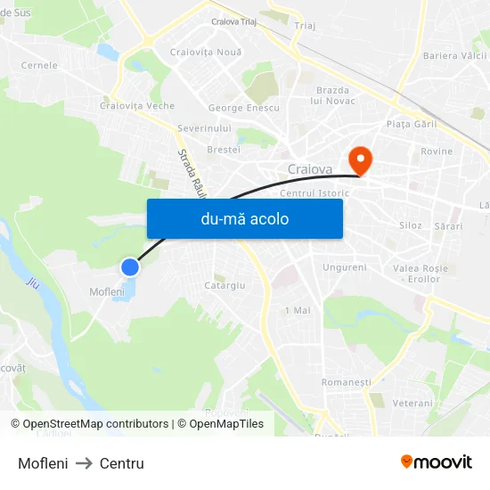 Harta de Mofleni către Centru