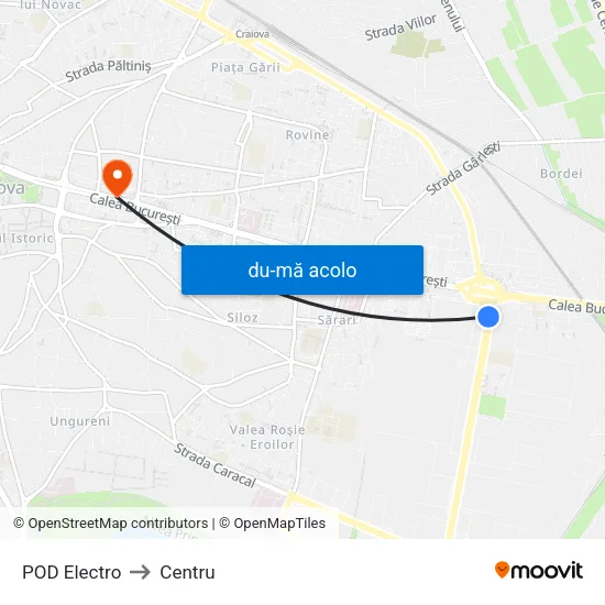 Harta de POD Electro către Centru