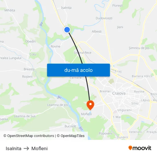 Harta de Isalnita către Mofleni