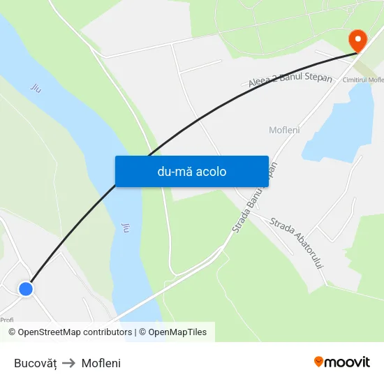 Harta de Bucovăț către Mofleni
