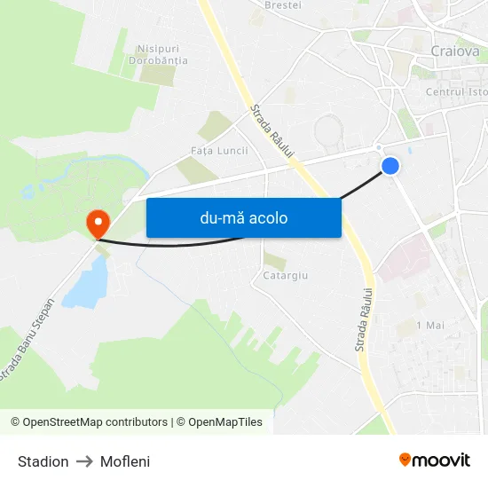 Harta de Stadion către Mofleni