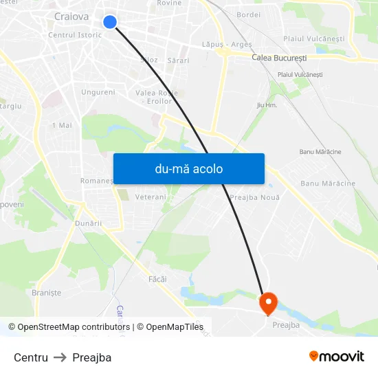 Harta de Centru către Preajba