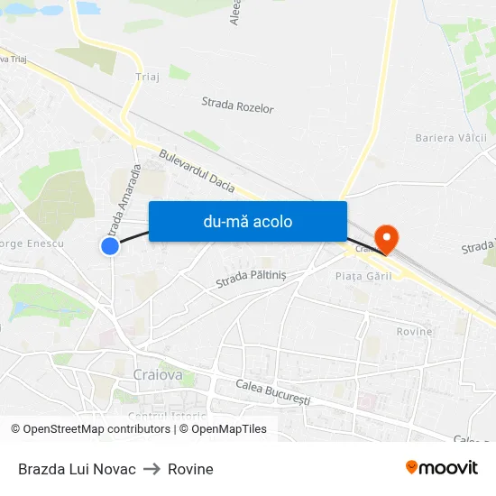 Harta de Brazda Lui Novac către Rovine