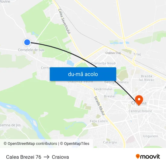 Harta de Calea Brezei 76 către Craiova