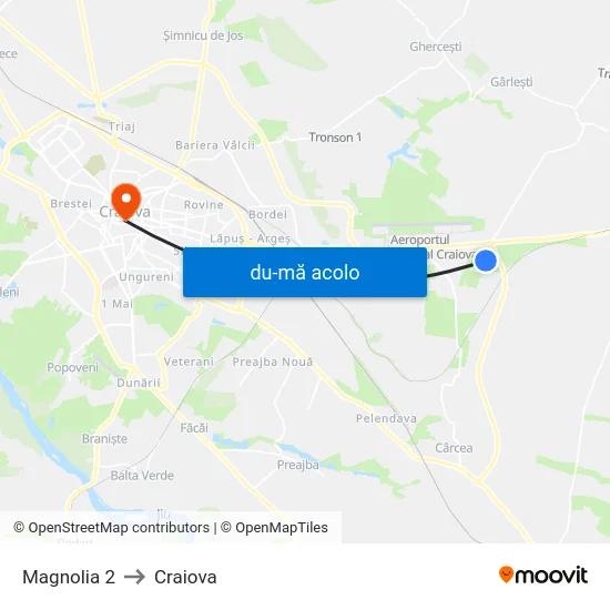 Harta de Magnolia 2 către Craiova