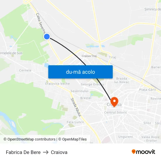 Harta de Fabrica De Bere către Craiova
