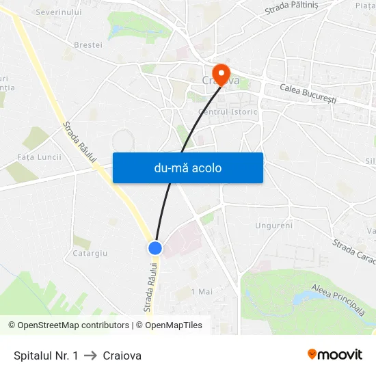 Harta de Spitalul Nr. 1 către Craiova