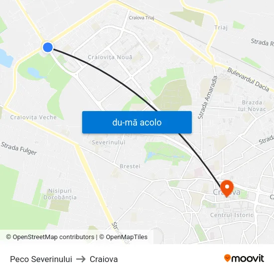 Harta de Peco Severinului către Craiova