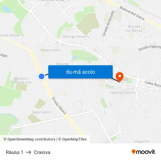 Harta de Râului 1 către Craiova