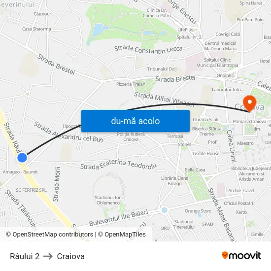 Harta de Râului 2 către Craiova