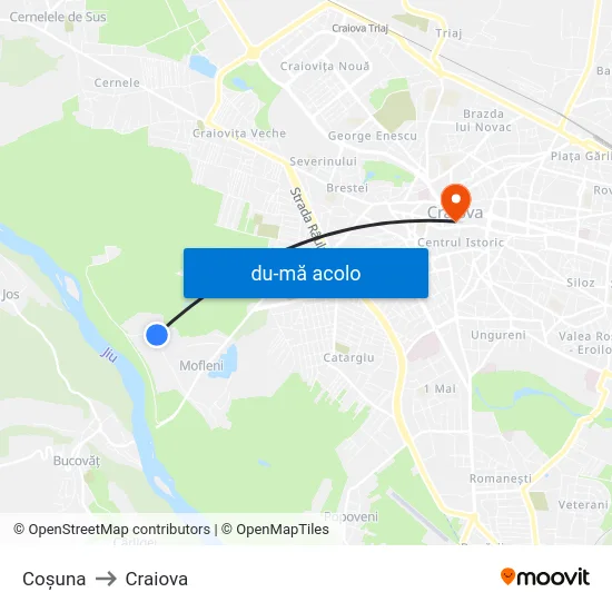 Harta de Coșuna către Craiova