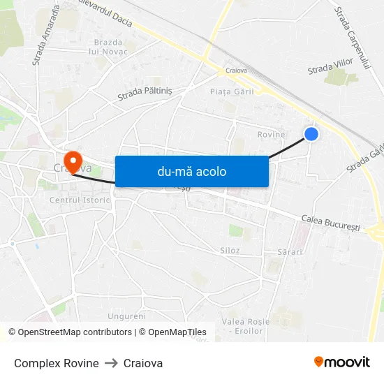 Harta de Complex Rovine către Craiova