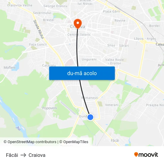 Harta de Făcăi către Craiova