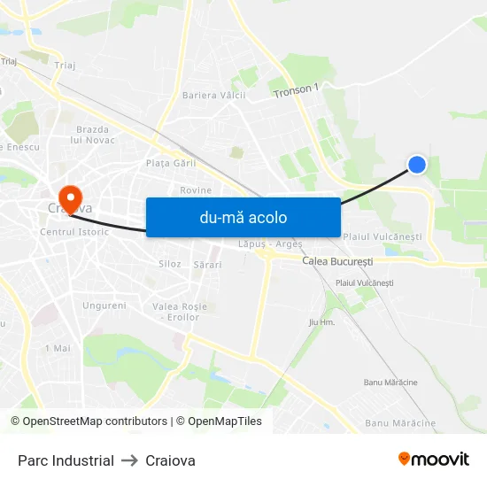 Harta de Parc Industrial către Craiova