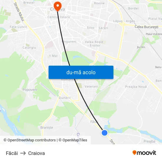 Harta de Făcăi către Craiova