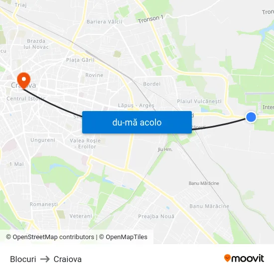 Harta de Blocuri către Craiova