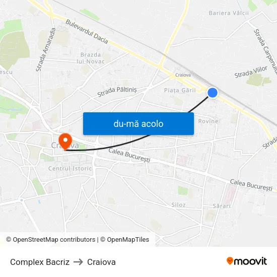 Harta de Complex Bacriz către Craiova